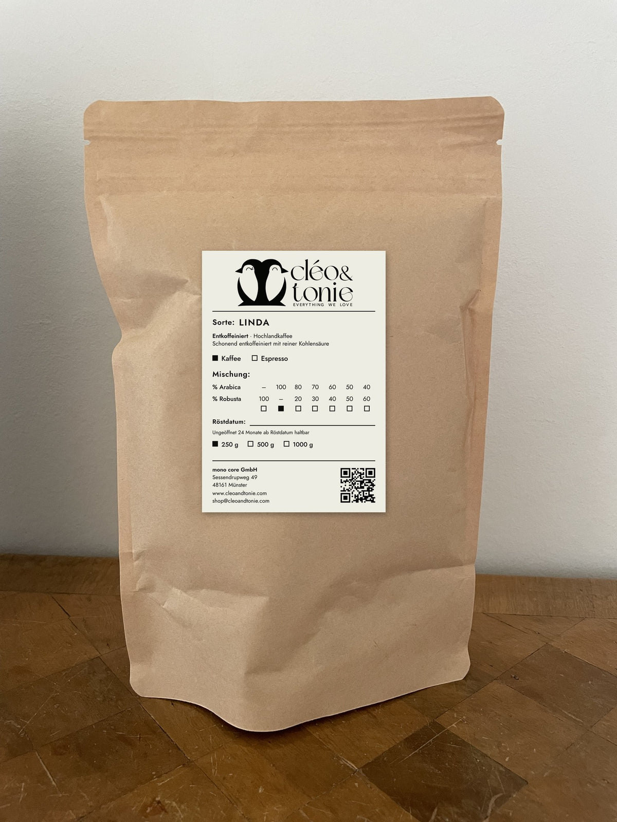 Kaffee LINDA – entkoffeiniert
